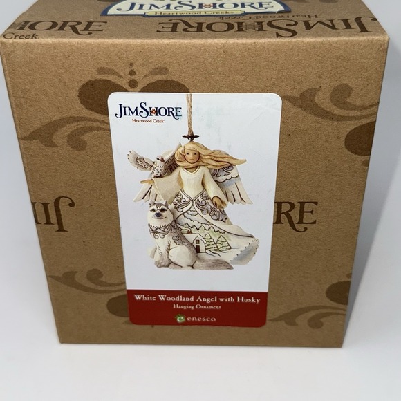 Jim Shore Heartwood Creek White Woodland Angel Husky Ornament 4058742 NEW RARE - Picture 11 of 11